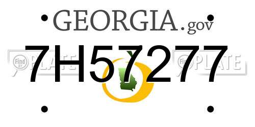 7H57277 Georgia License Plate