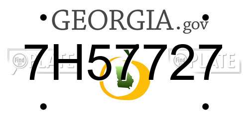 7H57727 Georgia License Plate