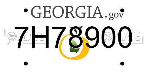 7H78900 Georgia License Plate