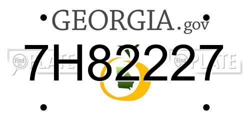 7H82227 Georgia License Plate