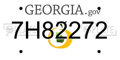 7H82272 Georgia License Plate