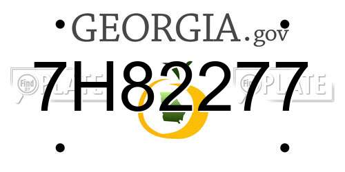 7H82277 Georgia License Plate