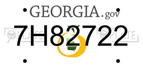 7H82722 Georgia License Plate
