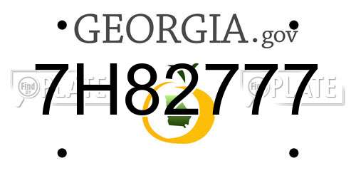 7H82777 Georgia License Plate