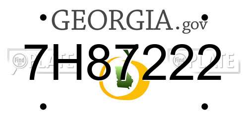 7H87222 Georgia License Plate