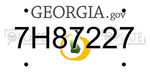 7H87227 Georgia License Plate