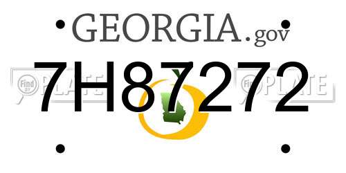 7H87272 Georgia License Plate