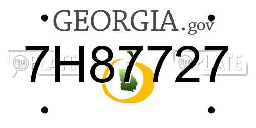 7H87727 Georgia License Plate