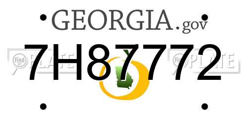 7H87772 Georgia License Plate
