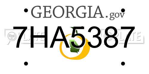 7HA5387 Georgia License Plate