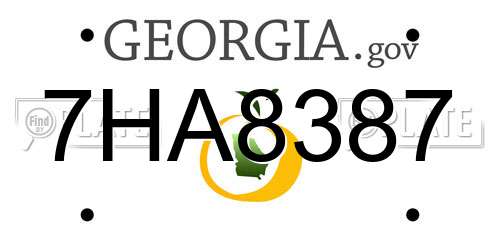 7HA8387 Georgia License Plate