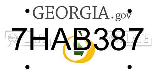 7HAB387 Georgia License Plate