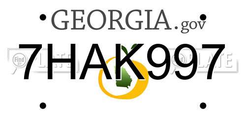 7HAK997 Georgia License Plate