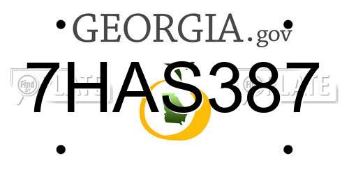 7HAS387 Georgia License Plate