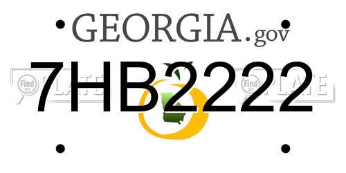 7HB2222 Georgia License Plate