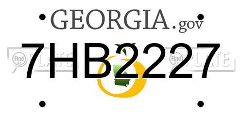 7HB2227 Georgia License Plate