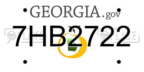 7HB2722 Georgia License Plate