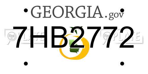 7HB2772 Georgia License Plate