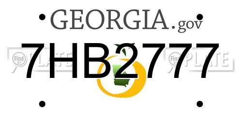 7HB2777 Georgia License Plate