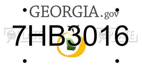 7HB3016 Georgia License Plate