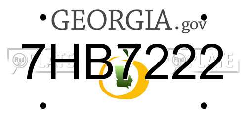 7HB7222 Georgia License Plate