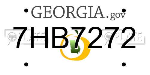 7HB7272 Georgia License Plate