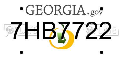 7HB7722 Georgia License Plate