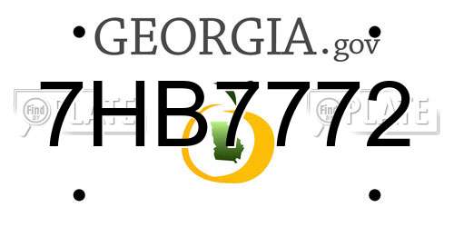 7HB7772 Georgia License Plate