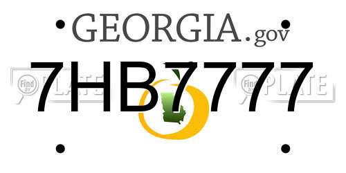 7HB7777 Georgia License Plate
