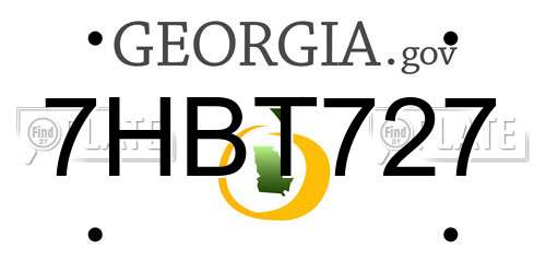 7HBT727 Georgia License Plate