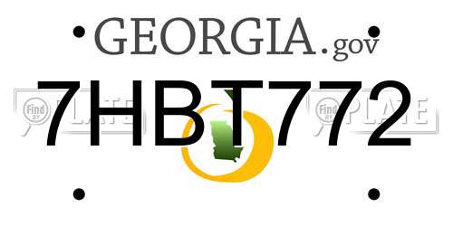 7HBT772 Georgia License Plate