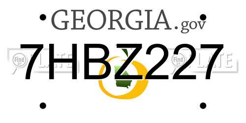 7HBZ227 Georgia License Plate
