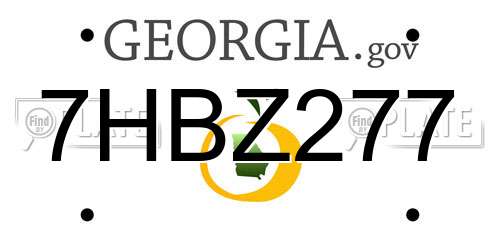 7HBZ277 Georgia License Plate