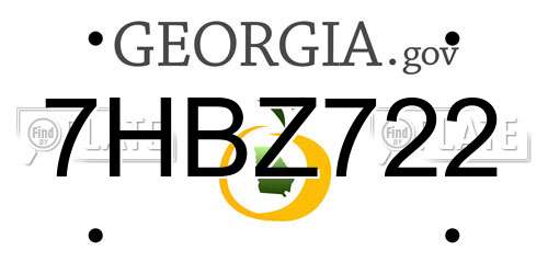7HBZ722 Georgia License Plate