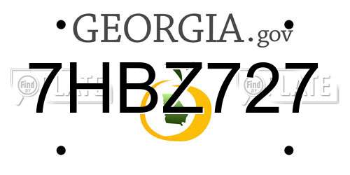 7HBZ727 Georgia License Plate