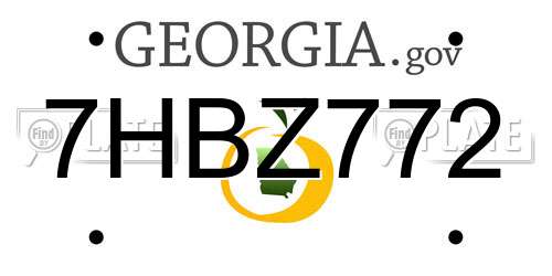 7HBZ772 Georgia License Plate