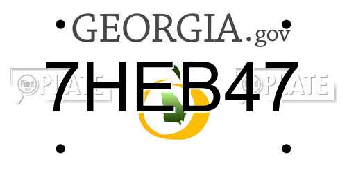 7HEB47 Georgia License Plate