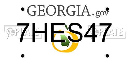 7HES47 Georgia License Plate