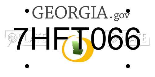 7HFT066 Georgia License Plate
