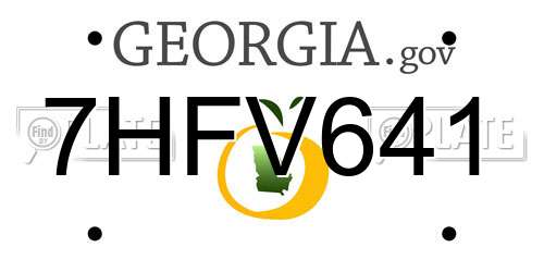 7HFV641 Georgia License Plate