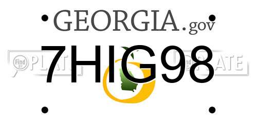 7HIG98 Georgia License Plate