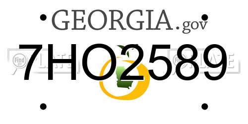 7HO2589 Georgia License Plate