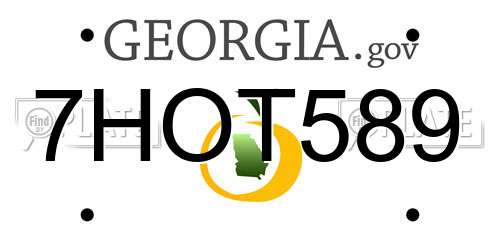 7HOT589 Georgia License Plate