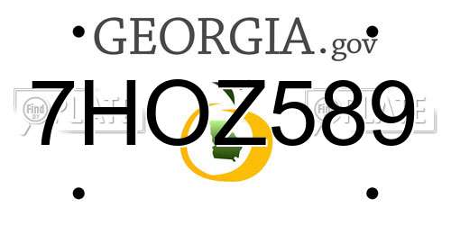 7HOZ589 Georgia License Plate