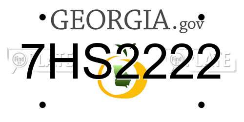 7HS2222 Georgia License Plate