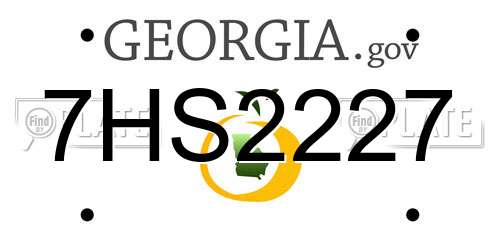 7HS2227 Georgia License Plate