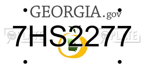 7HS2277 Georgia License Plate