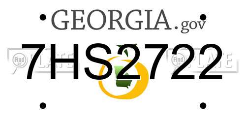 7HS2722 Georgia License Plate