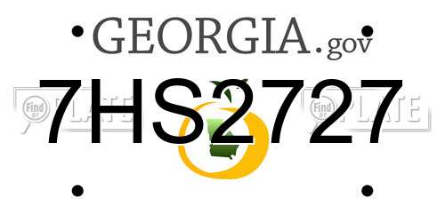7HS2727 Georgia License Plate