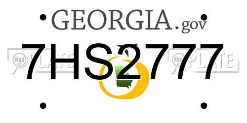 7HS2777 Georgia License Plate
